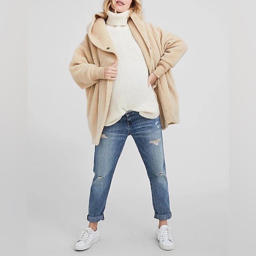 Hatch Coco Tan Jacket Coat Size Petite winter Neutral color cozy